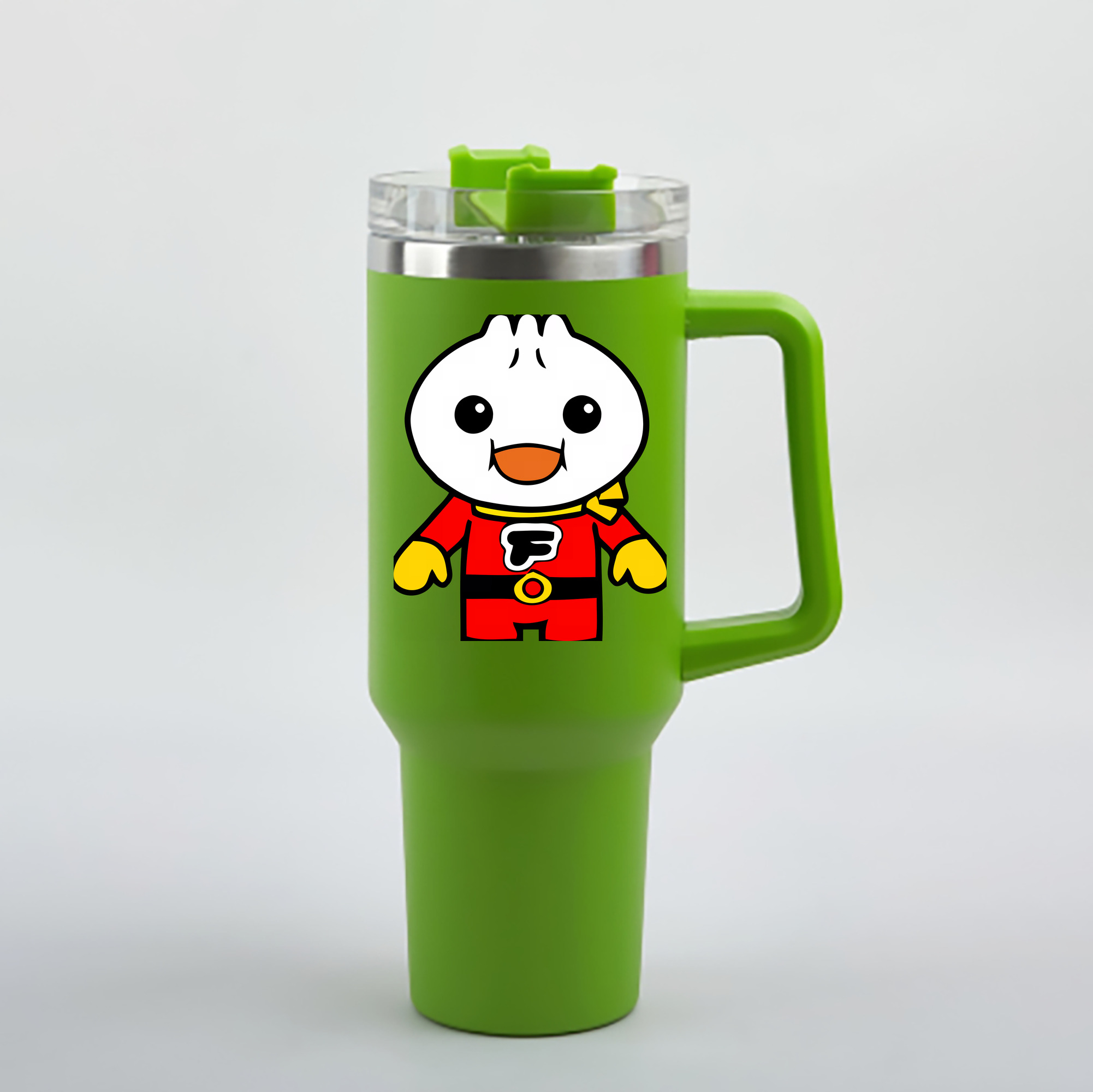 （画像用） アンパンマン Anpanman 1200mL車用タンブラー - クリスタルステッカー（プラスチックストロー付き）